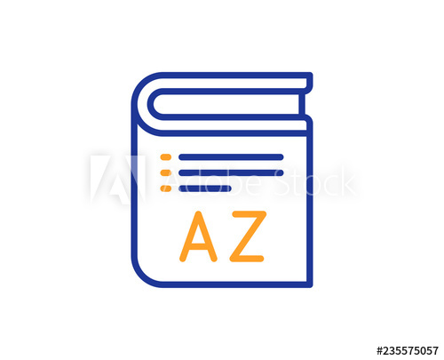 500x405 Vocabulary Line Icon Book Glossary Sign Colorful Outline Concept