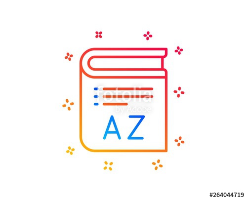 500x405 Vocabulary Line Icon Book Glossary Sign Gradient Design Elements