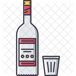 256x256 Vodka Icon Of Colored Outline Style