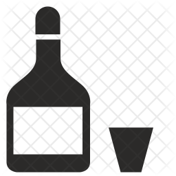 256x256 Vodka Icon Of Glyph Style