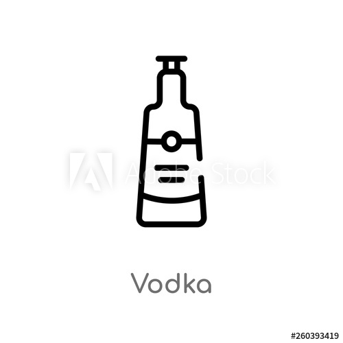 500x500 Outline Vodka Vector Icon Isolated Black Simple Line Element