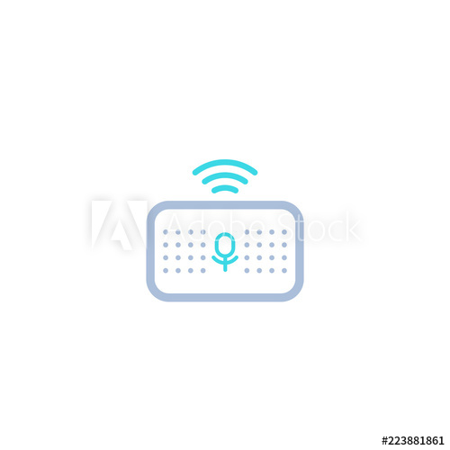 500x500 Smart Speaker, Voice Assistant Icon On White