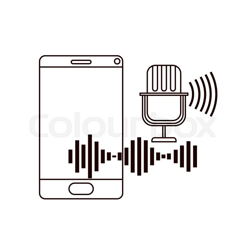 800x800 Smartphone With Voice Assistant Icon Stock Vector Colourbox