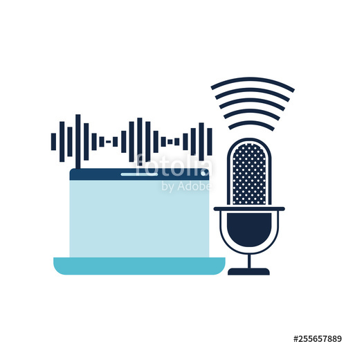 500x500 Laptop With Voice Assistant Icon Stock Image And Royalty Free