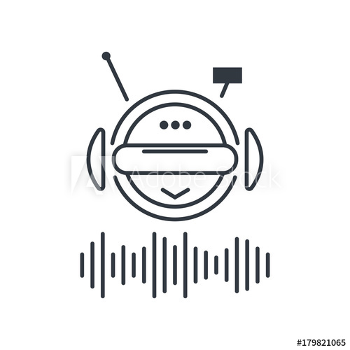 500x500 Isolated Robot Icon In A Linear Flat Style The Concept Of Voice