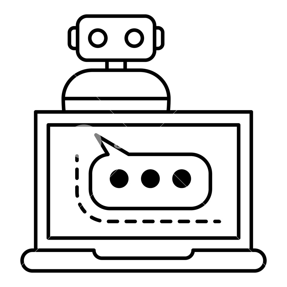 1000x1000 Laptop Voice Assistant Icon Outline Laptop Voice Assistant Vector