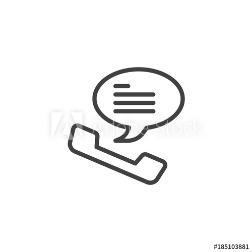 500x500 Telephone Receiver Line Icon, Outline Vector Sign, Linear Style