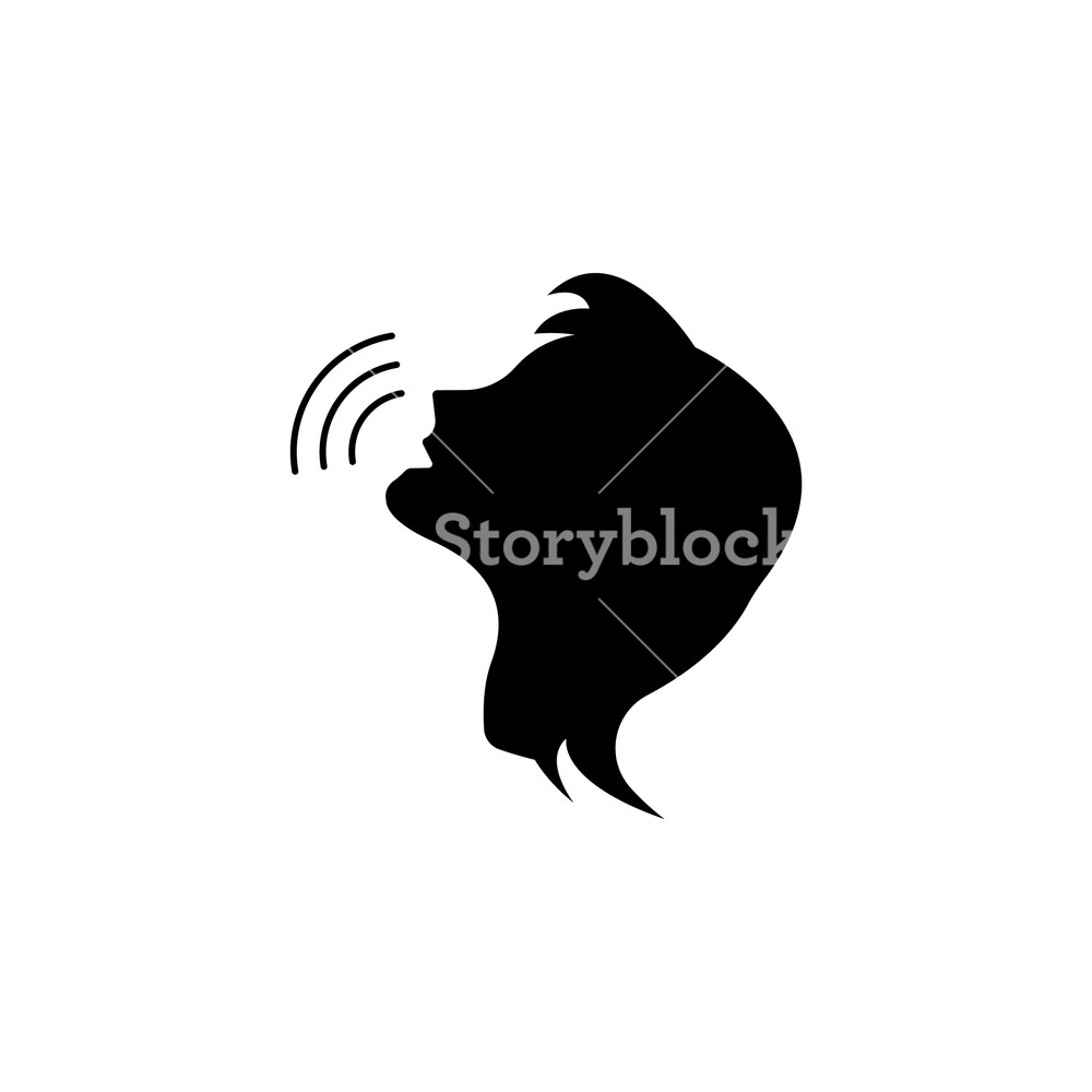 1000x1000 Voice Command Control Icon Person Talking Icon Royalty Free Stock
