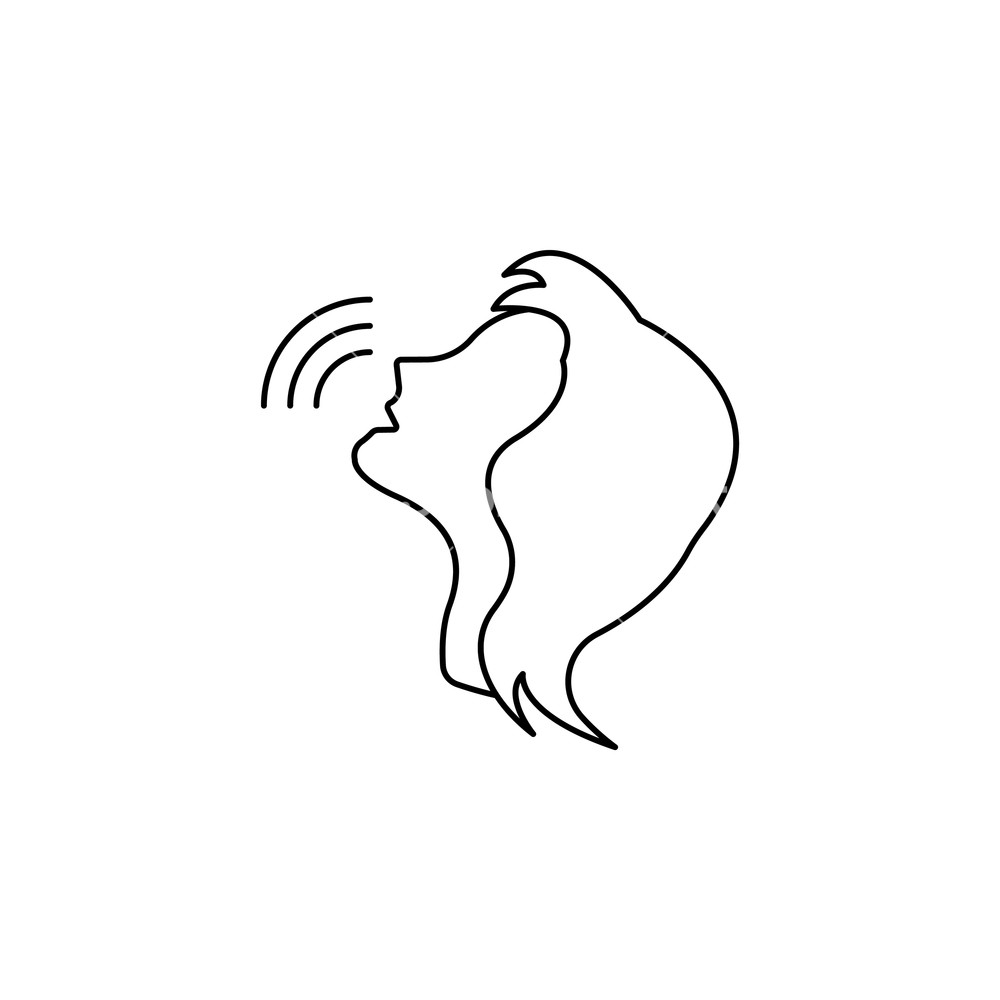 1000x1000 Voice Command Control Line Icon Person Talking Line Icon Royalty