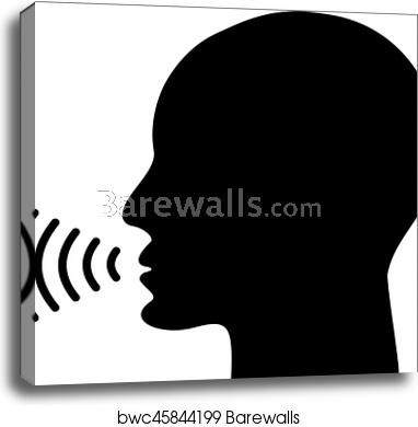 382x390 Voice Talking Icon, Canvas Print Barewalls Posters Prints