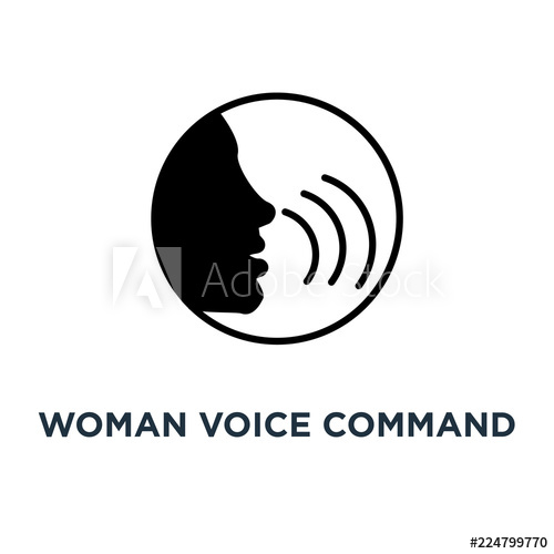 500x500 Woman Voice Command With Sound Waves Icon Woman Voice Command