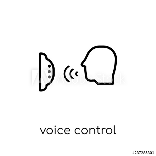 500x500 Voice Control Icon Trendy Modern Flat Linear Vector Voice Control