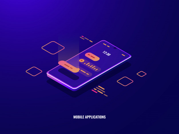 626x469 Incoming Message Isometric Icon, Mobile Phone With Chat Dialog