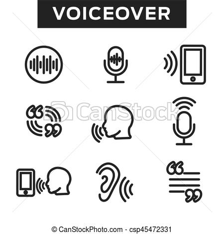 450x470 Voiceover Or Voice Command Icon With Sound Wave Images Set Vectors