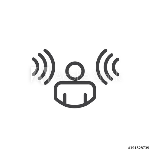 500x500 Person Hearing Soundwaves Coming In From Both Sides