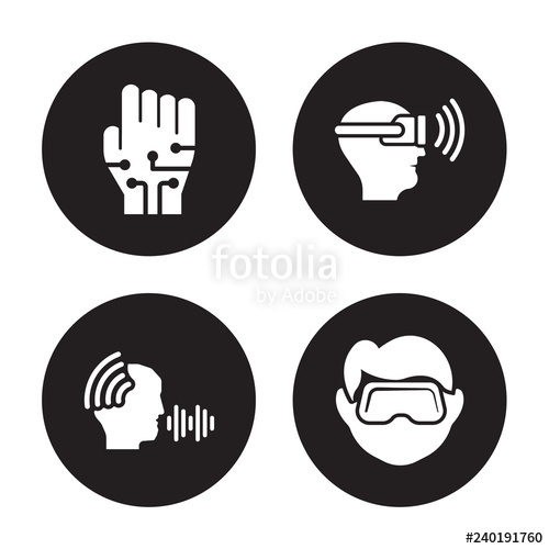 500x500 Vector Icon Set Wi Gloves, Voice Recognition, Vr Glasses