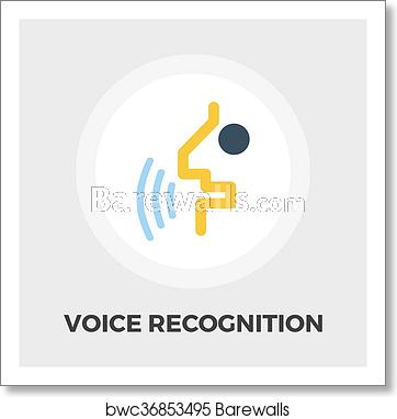 362x382 Voice Recognition Icon Flat, Art Print Barewalls Posters