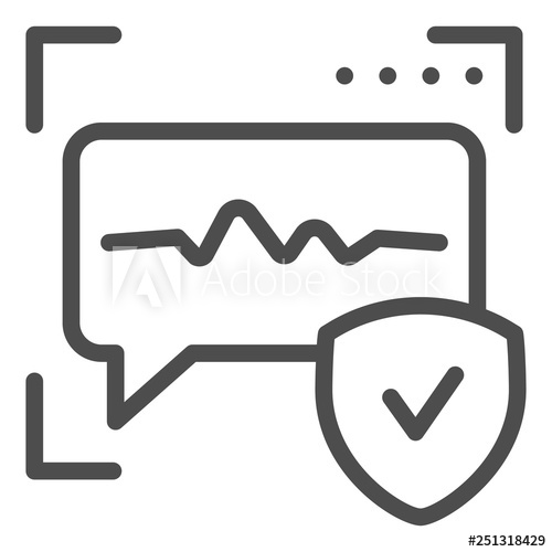 500x500 Voice Recognition Line Icon Sound Identification Vector