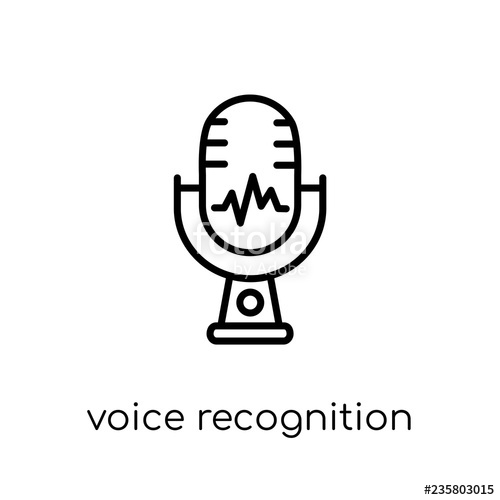 500x500 Voice Recognition Icon Trendy Modern Flat Linear Vector Voice