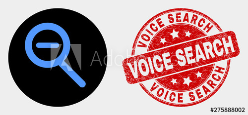 500x233 Rounded Zoom Out Icon And Voice Search Watermark Red Rounded