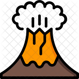 256x256 Volcano Icon Of Colored Outline Style