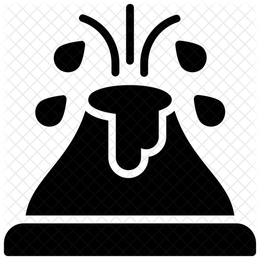 512x512 Volcano Icon Of Glyph Style