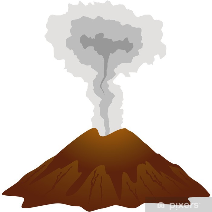 700x700 Dormant Volcano Icon Isolated On White Wall Mural
