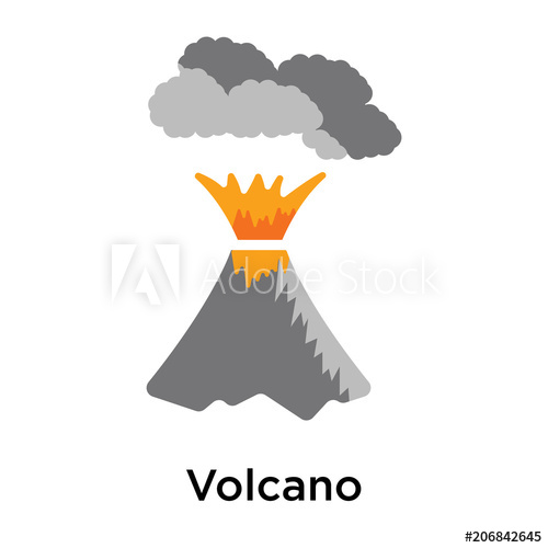 500x500 Volcano Icon Vector Sign And Symbol Isolated On White Background