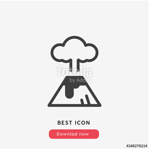 500x500 Volcano Icon Volcano Vector Symbol Linear Style Sign For Mobile