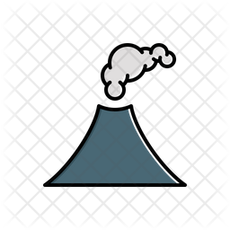 256x256 Erupting Volcano Icon Of Colored Outline Style