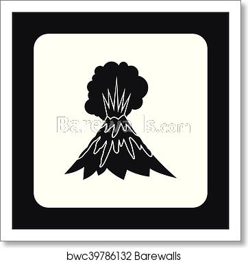 362x382 Eruption Of Volcano Icon, Simple Style, Art Print Barewalls