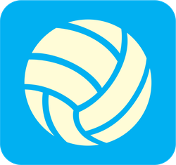 250x235 Volleyball Icon On Blue Background Sticker