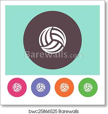 362x382 Volleyball Icon, Art Print Barewalls Posters Prints