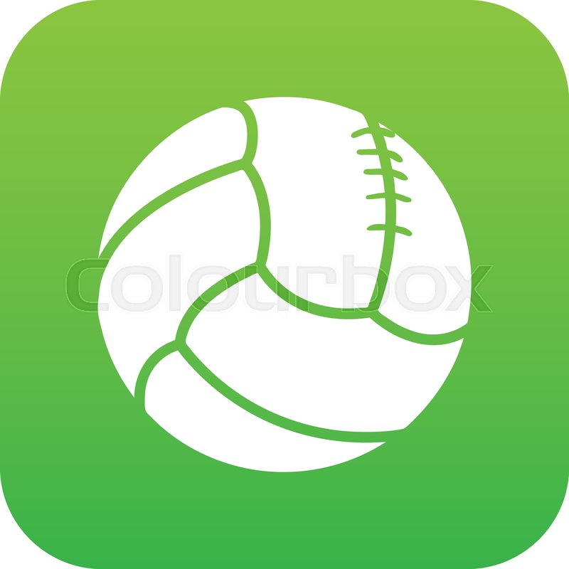 800x800 Retro Volleyball Icon Green Vector Stock Vector Colourbox