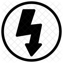 256x256 High Voltage Icon Of Glyph Style