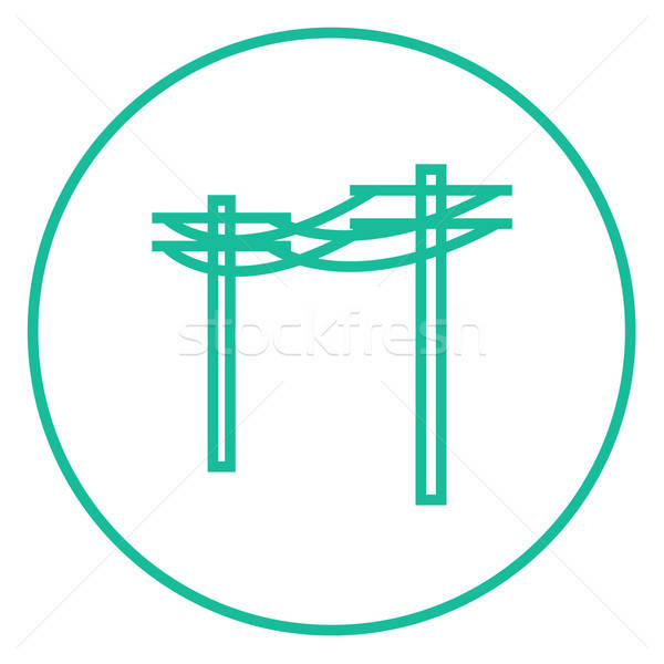 600x600 High Voltage Power Lines Line Icon Vector Illustration Andrei