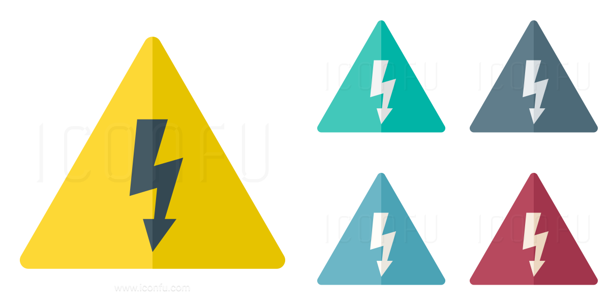 1200x600 Sign Warning Voltage Icon