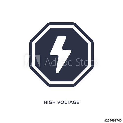 500x500 High Voltage Icon On White Background Simple Element Illustration