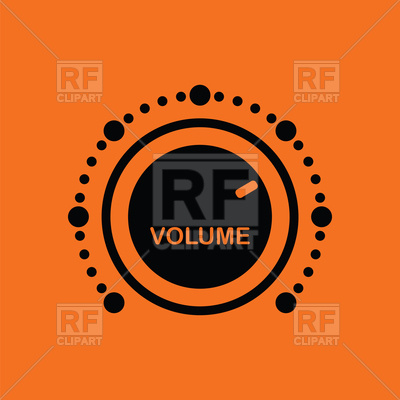 400x400 Volume Control Icon On Orange Background Vector Image Of Icons
