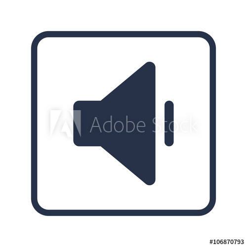 500x500 Volume Down Icon, On White Background, Rounded Rectangle Border