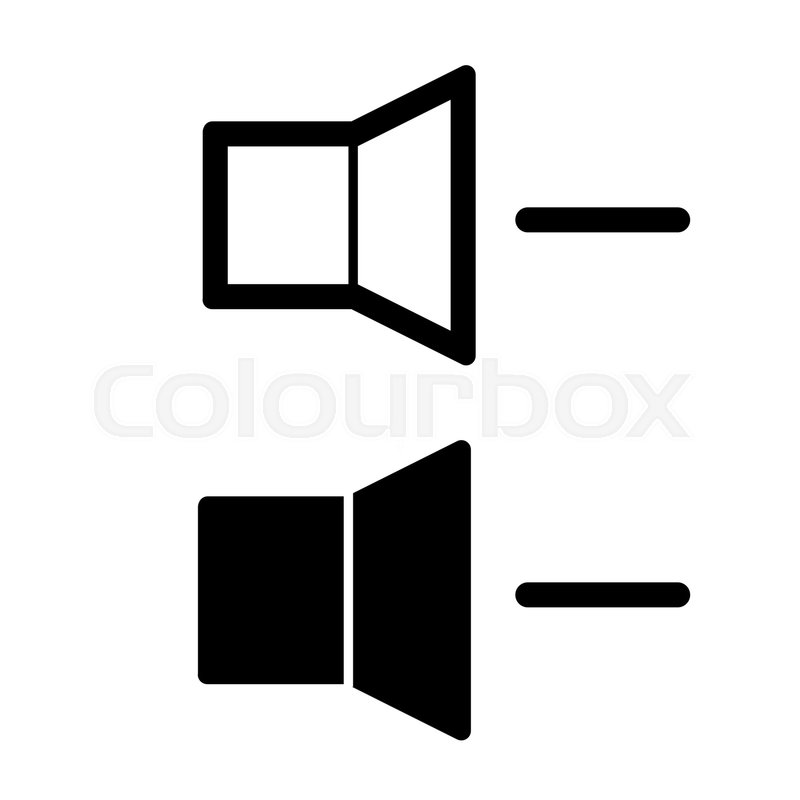 800x800 Volume Down Media Player Icon Stock Vector Colourbox