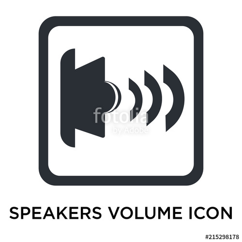 500x500 Speakers Volume Icon Isolated On White Background Simple