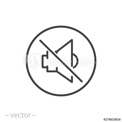 500x500 No Volume Icon, Sound Off, Mute Speaker Line Symbol On White