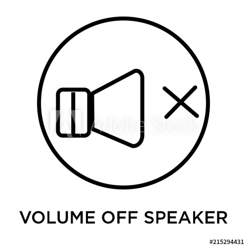 500x500 Volume Off Speaker Icon Isolated On White Background Simple