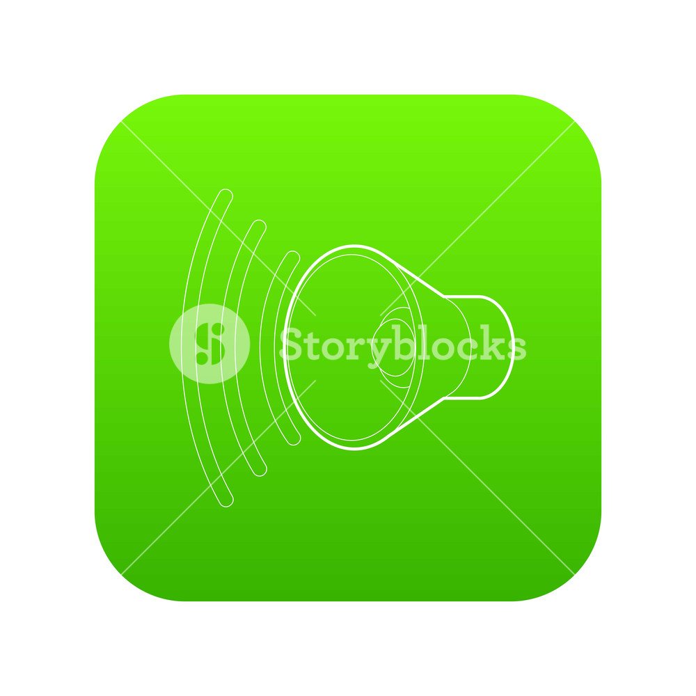 1000x1000 Loud, Volume Up Icon Green Vector Isolated On White Background