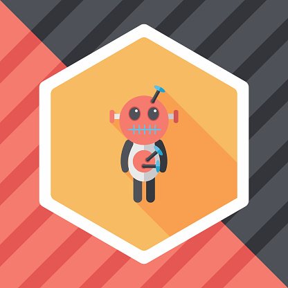 416x416 Halloween Voodoo Doll Flat Icon With Long Premium