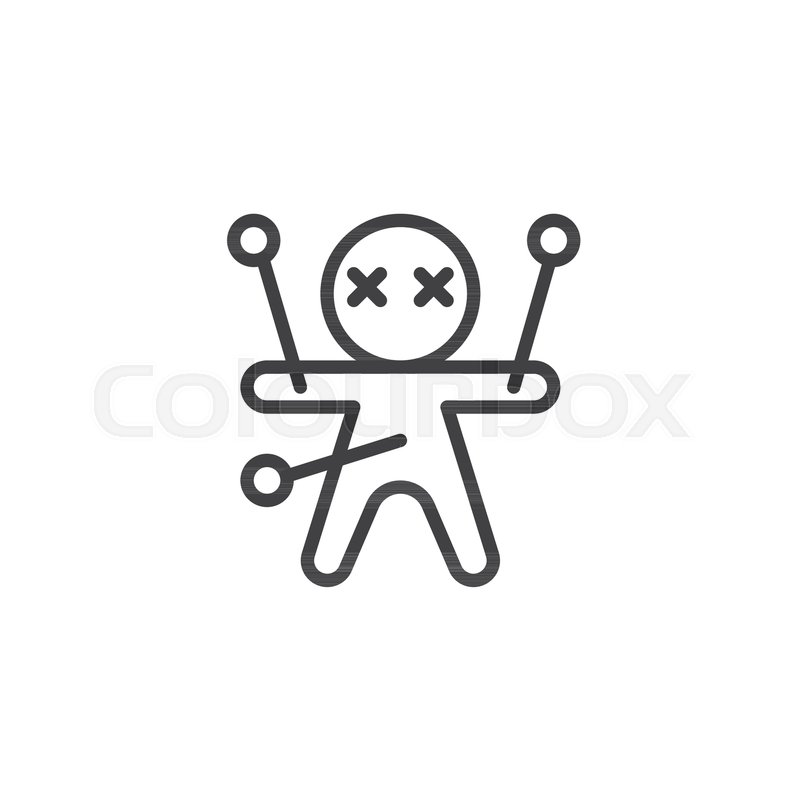 800x800 Voodoo Doll Outline Icon Linear Style Stock Vector Colourbox