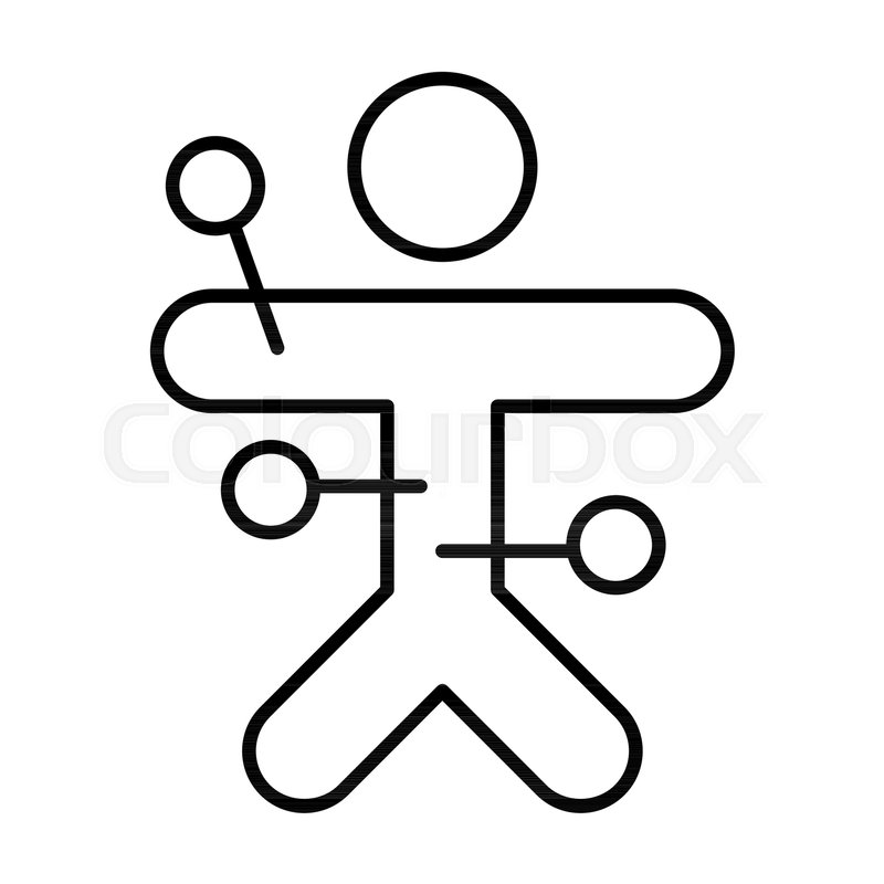 800x800 Voodoo Thin Line Icon Voodoo Doll Stock Vector Colourbox