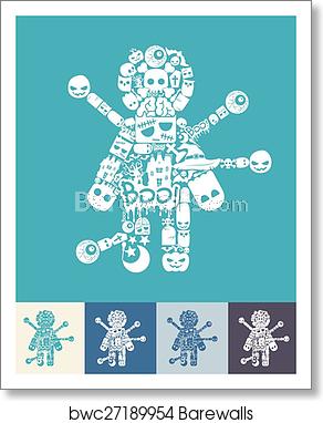 292x382 Voodoo Doll Icon, Art Print Barewalls Posters Prints