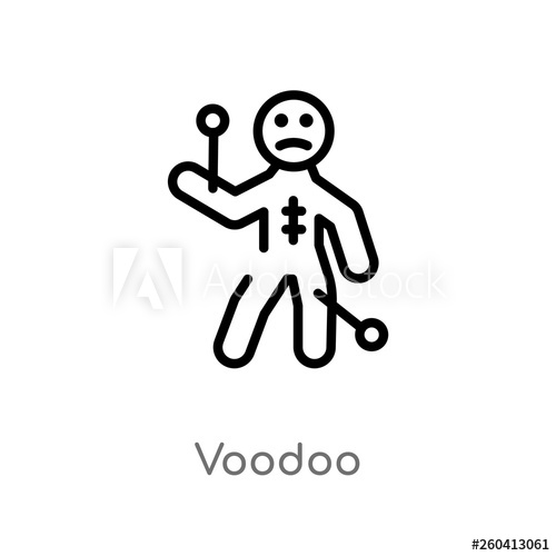 500x500 Outline Voodoo Vector Icon Isolated Black Simple Line Element